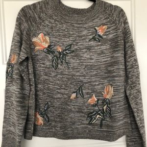 THML size small embroidered flower cardigan